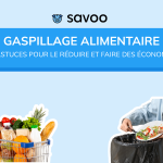 Dessins d'alimentation sur fond bleu avec titre de l'article