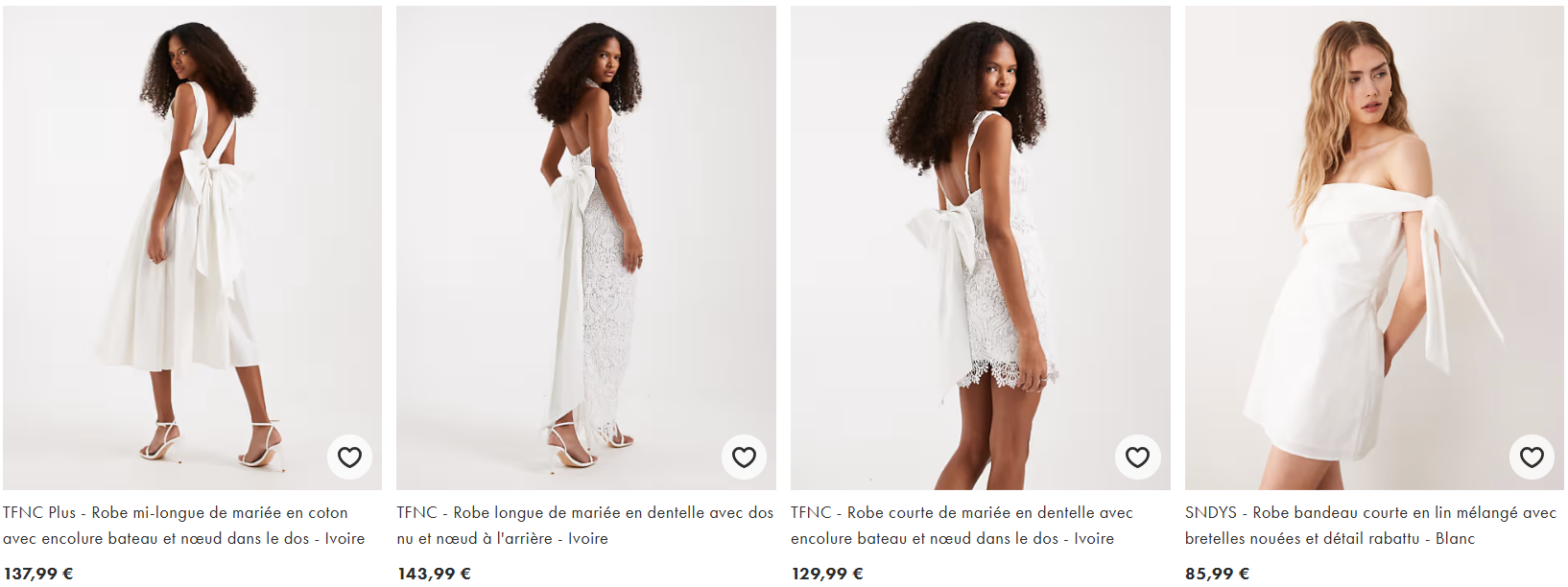 S&eacute;lection de robes de mari&eacute;es Asos &agrave; moins de 200&euro;