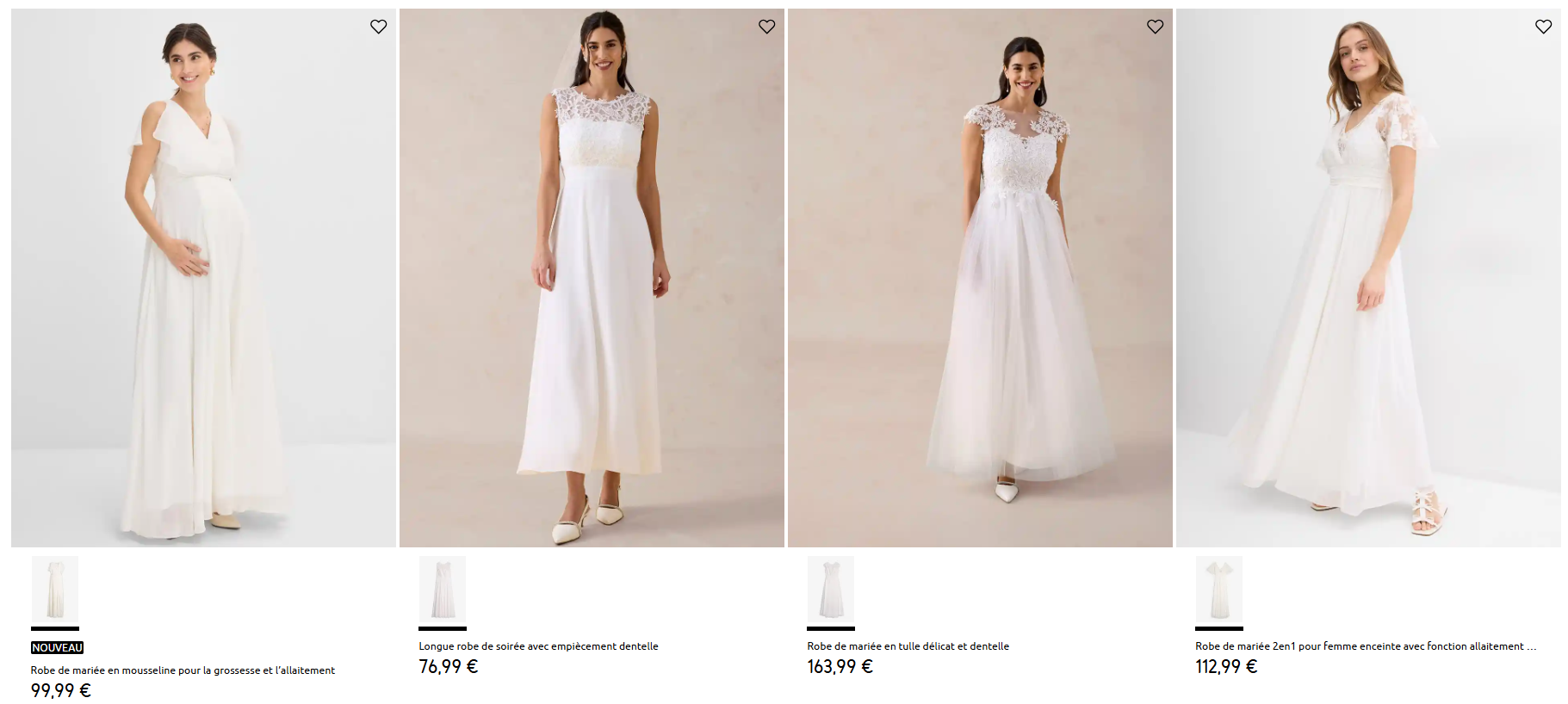 S&eacute;lection de robes de mari&eacute;es bonprix &agrave; moins de 200&euro;
