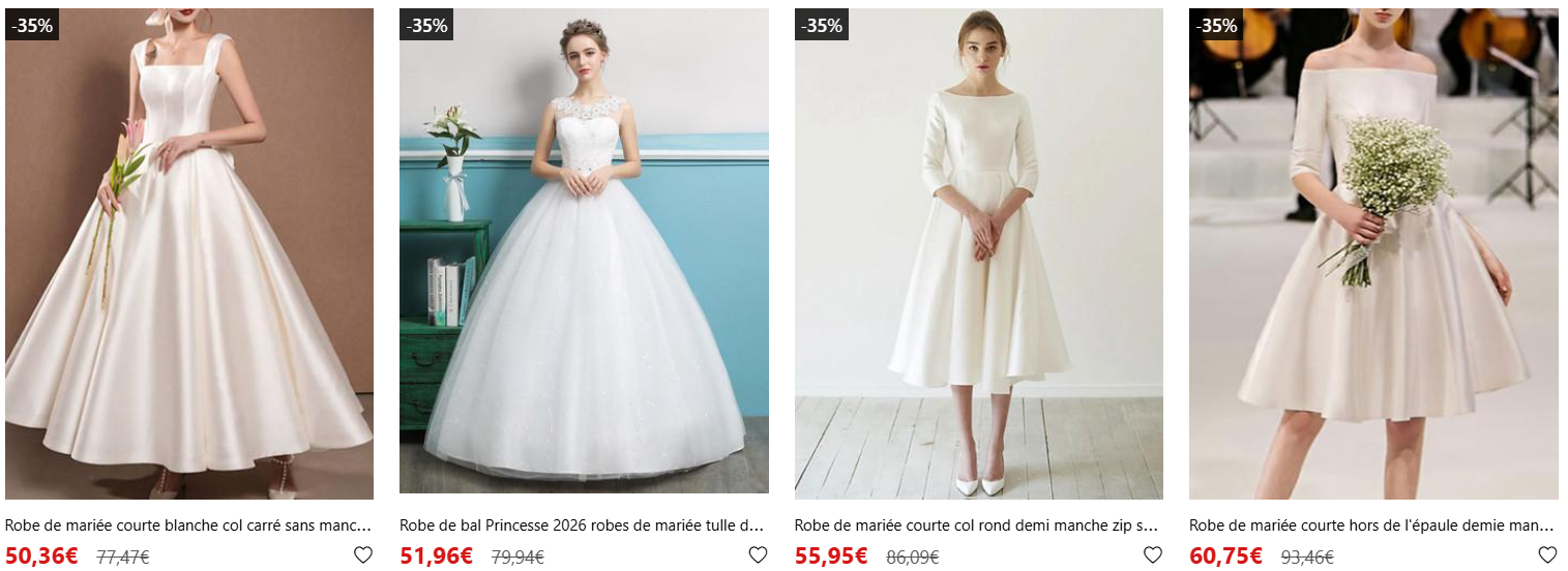 S&eacute;lection de robes de mari&eacute;es Milanoo &agrave; moins de 200&euro;