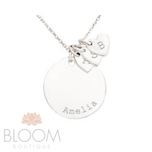 Bloom Boutique Sterling Silver Family Heart Personalised Name Necklace